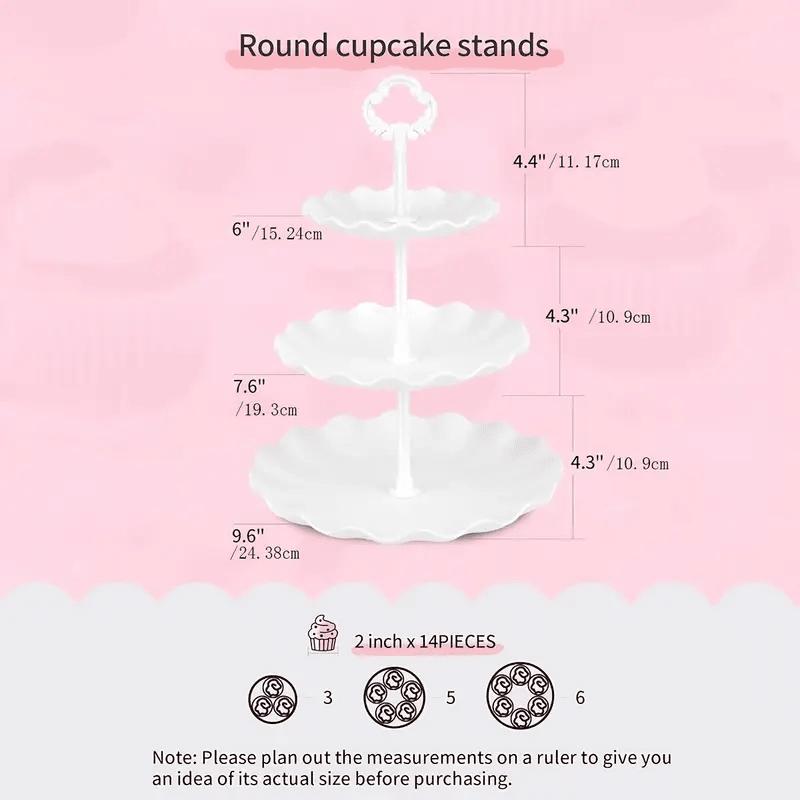 10 Pcs Cake Stand White Plastic Dessert Table Stand Set 4 Pcs 3 Tired Cupcake Display Stands Cookie Tray Rack Serving Tray Cake Display Tower And 6 Pcs Dessert Trays For Wedding Baby Shower Tea Party Ornaments Decor