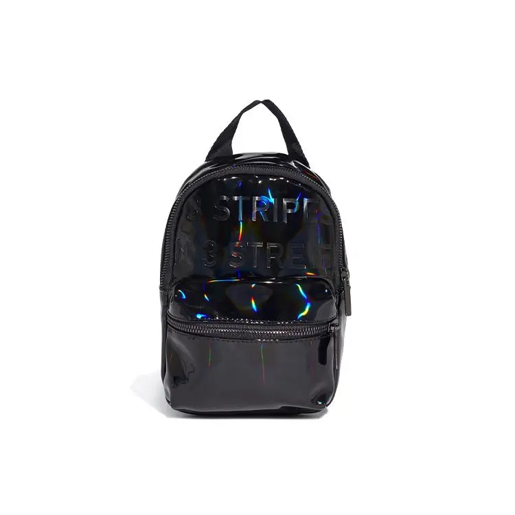 Adidas Originals Laser-Printed Letter Mini Backpack for Women in Black Polyurethane