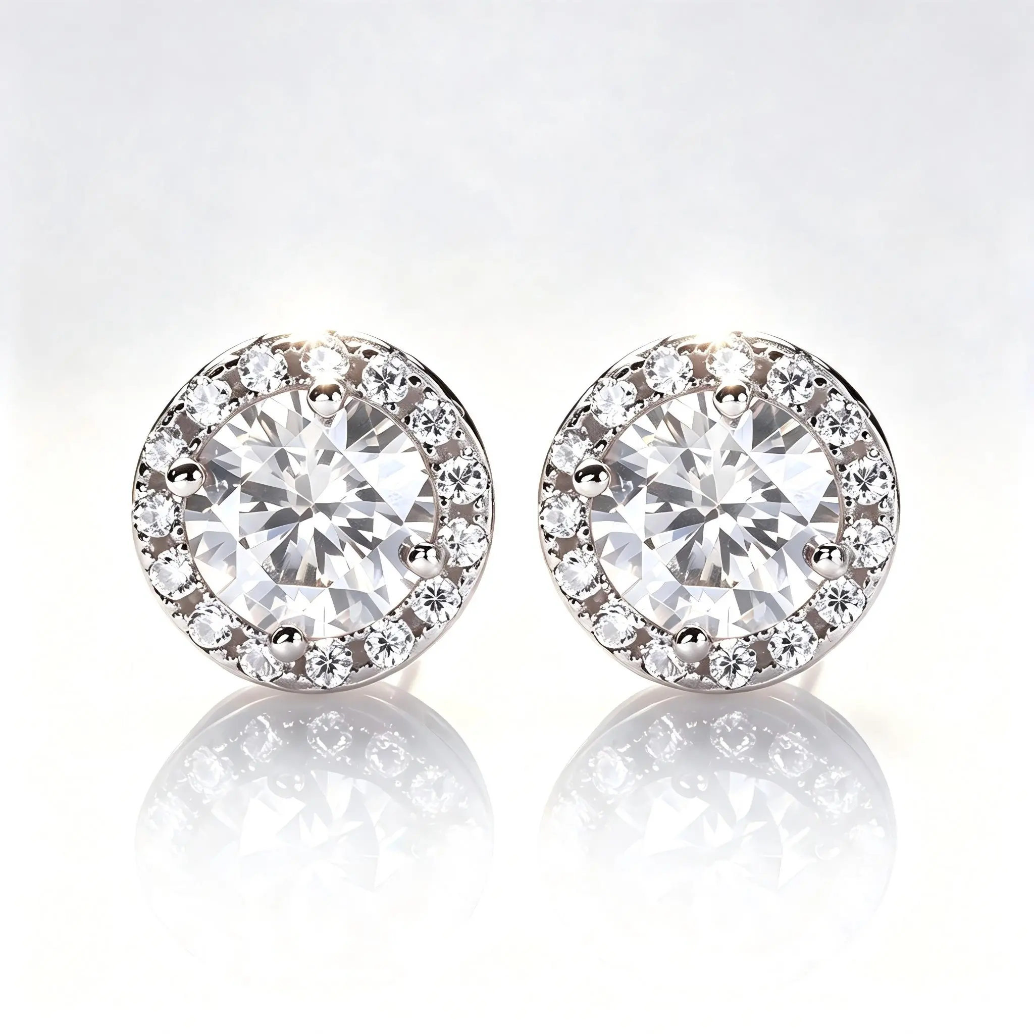 Timeless Brilliant Moissanite Stud Earrings, Dainty S925 Sterling Silver Hypoallergenic Unisex Fine Jewelry, Chic Sparkling Earrings for Date Night, Girls Night & Special Events, Romantic Keepsake Gift for Birthdays, Holidays & Anniversaries