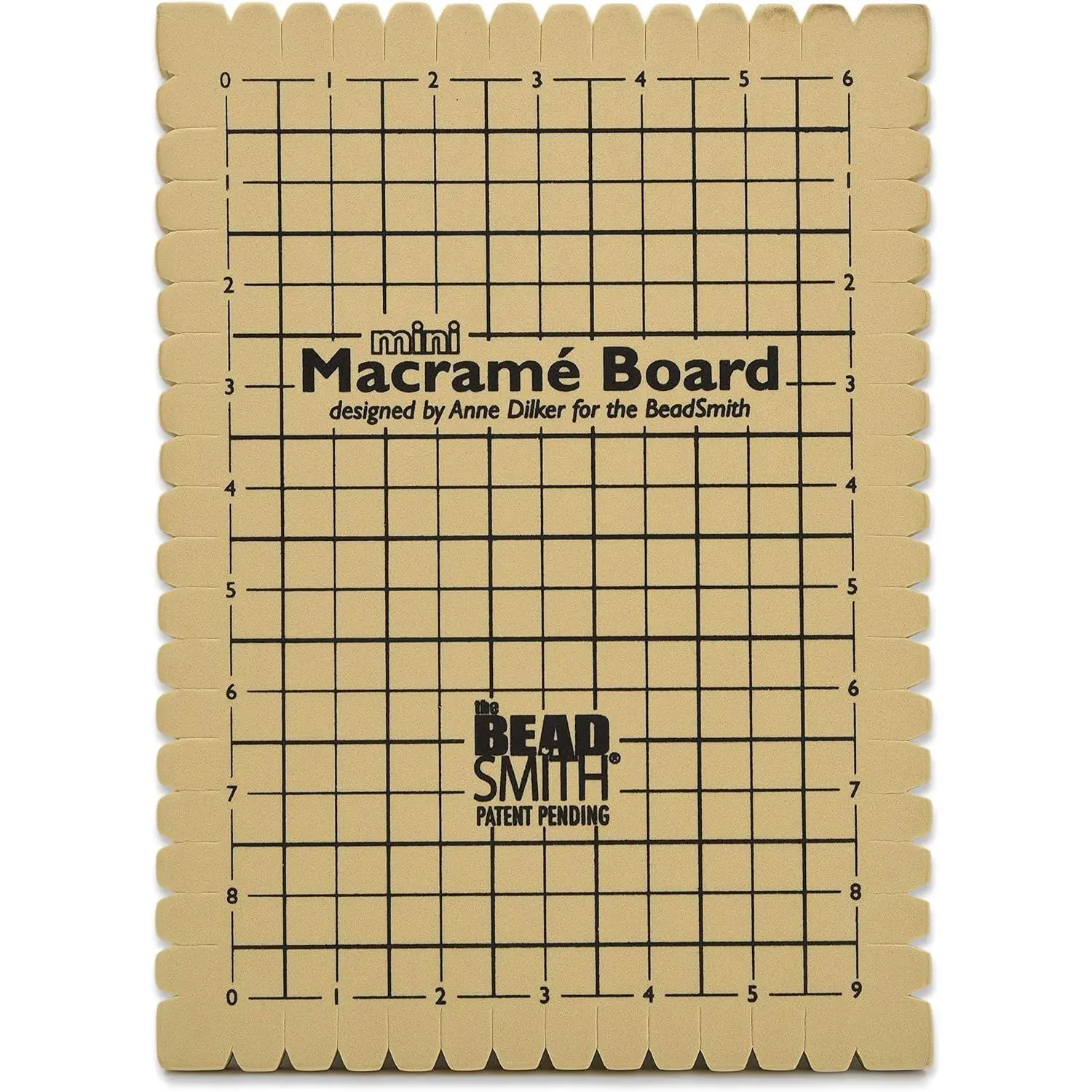 Mini Macrame Board, 7.5 x 10.5 inches, 0.5" Thick  | 6 x 9 Grid for Measuring, Bracelet Project with Instructions Included, Create Macrame and Knotting Creations