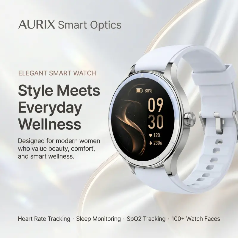 DR06 Luxury-Lite Women's Smart Watch - HD Touchscreen Smartwatch, over 100 watch faces, AI voice assistant, health and exercise monitoring - gift version