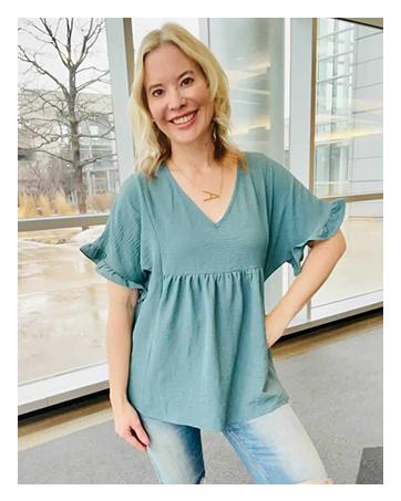 WIHOLL Womens Tops Casual V Neck Ruffle Sleeve T Shirts Babydoll Loose Fit Peplum Tops SpringStatements WIHOLL Womens Tops Casual V Neck Ruffle Sleeve T Shirts Babydoll Loose Fit Peplum Tops SpringStatements