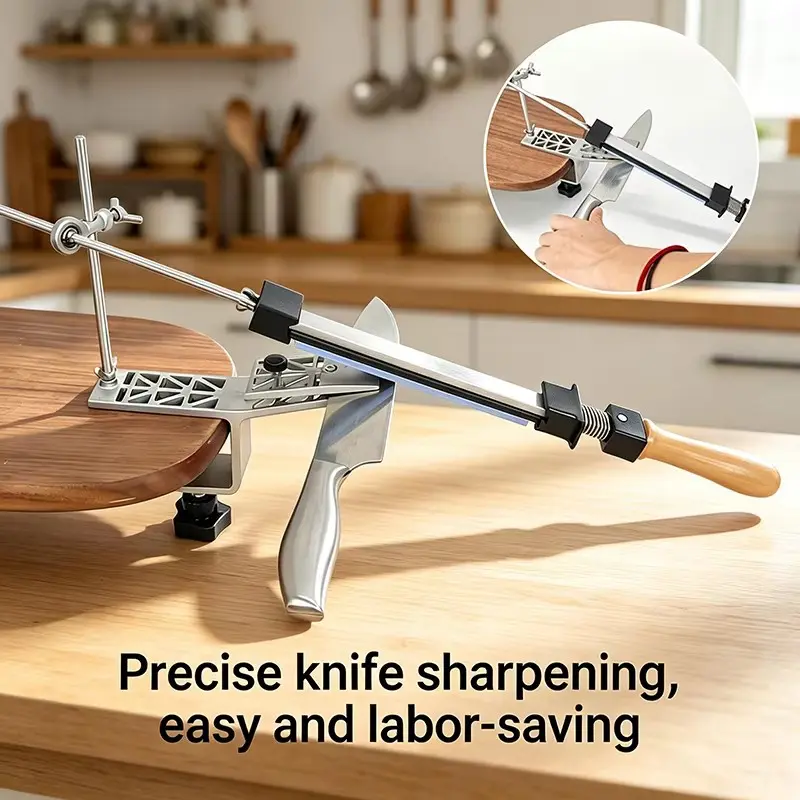 Professional Fixed Angle Knife Sharpener Diamond Sharpening & Honing Stone Set Kitchen Blade Grindin