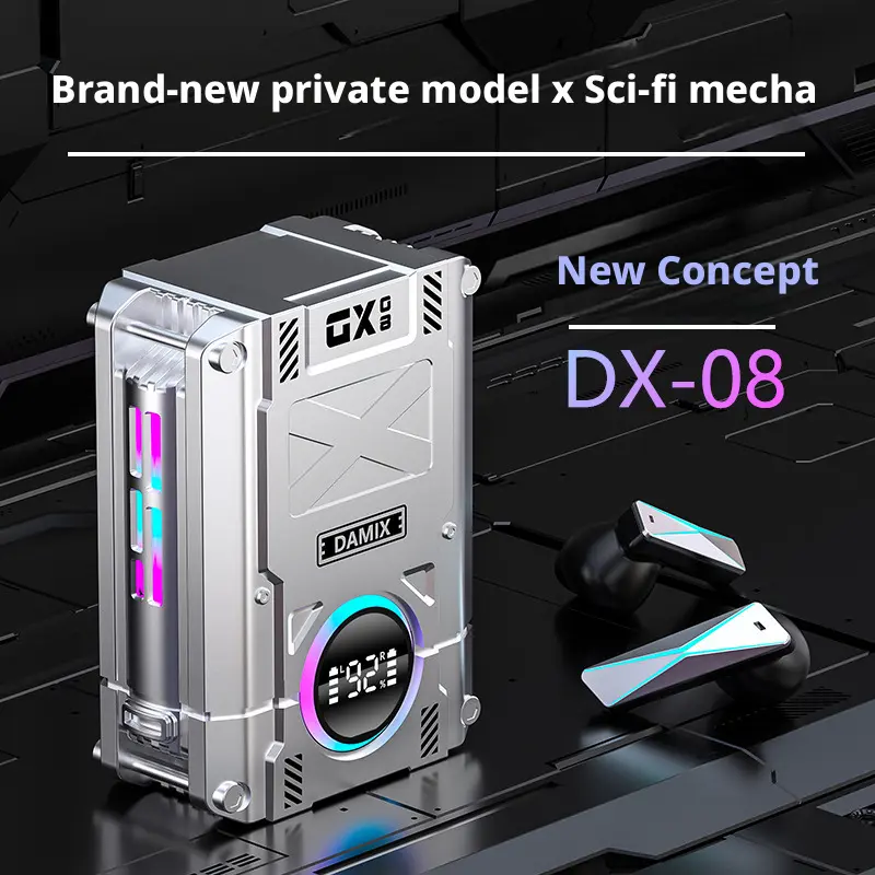 DX-08 Wireless Bluetooth Headset, Mecha-style Gaming New Model, Ultra-long Battery Life, TWS, Cross-border Bestseller