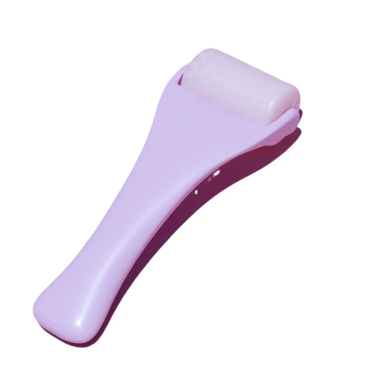 Leak-Proof PE Gel Roll Ice Roller for Face Cold Therapy Massage - Ergonomic Long Handle Reusable, Daily Cooling Pink White Women's Skincare Spa De-Puffing Tool (Sports & Outdoor Leisure Equipment)