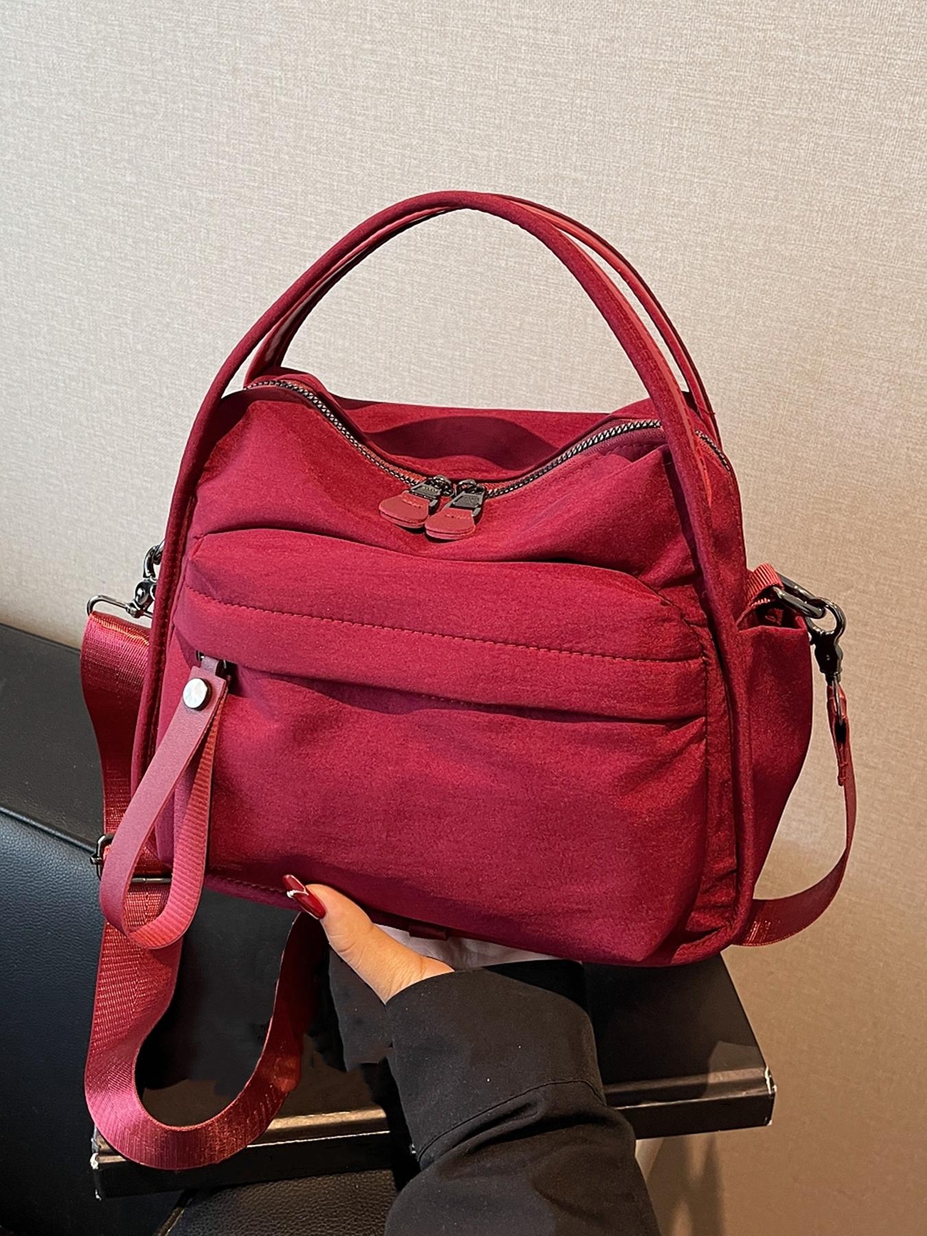 Women's Elegant Solid Color Shoulder Bag, Fashionable Zipper Crossbody Bag for Daily Use, 2025 Fall & Winter Versatile High-quality Daily Commuting Bag, Casual Commuter Bag