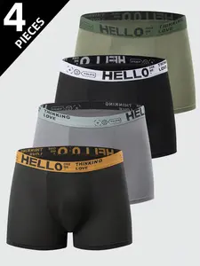 4-Pack Teen Underwear Set, Soft Comfortable Four-Way Fit, Solid Color Versatile Design, Elastic Waistband, Ideal for Daily Wear