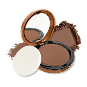 danchel Bronze Compact Powder with Mirror & Puff, Long-Lasting Wear, Crease-Proof & Non-Caking, Soft Matte Bronze Finish, Natural Sun-Kissed Glow, Buildable Coverage, Available in 6 Shades