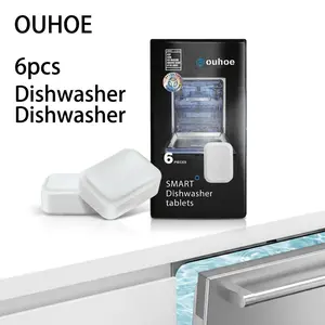OUHOE Dishwasher Care Tablets 6pcs, Cleaning Tablets for Dishwasher Interior Residue, Odor Care and Appliance Maintenance