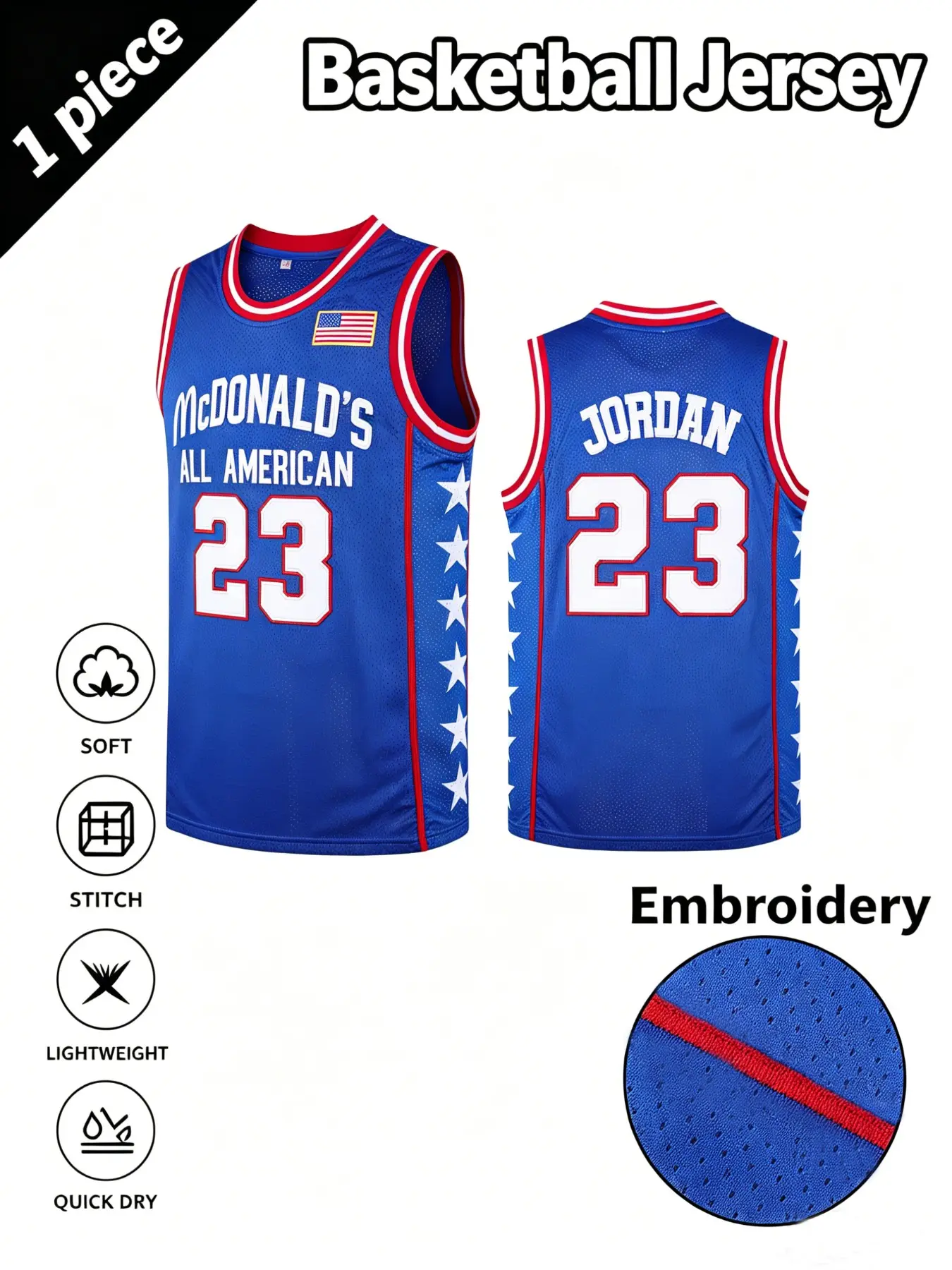Men's Basketball Jersey, Embroidered Name and Number, Breathable Mesh, Loose Fit, Round Neck, All Seasons, S-3xl, Sports Wear, Fashion Style