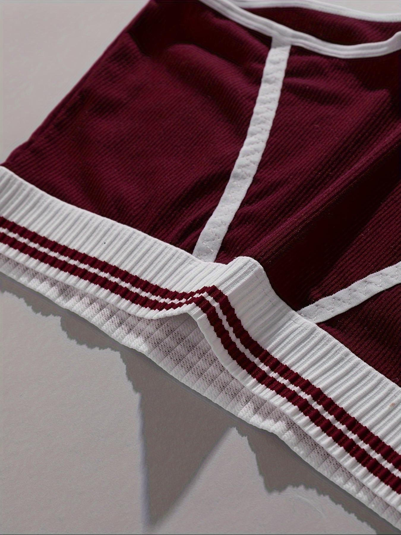 Women's Striped Trim Brief, Casual Comfy Fitted Breathable Panty for Daily Wear, Women's Underwear for All Seasons