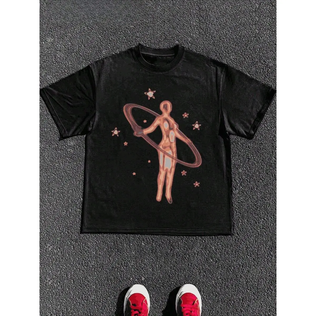 Size Plus 1 Pcs 100% Cotton ASTRAL TEE Graphic Print T Shirt Tops TEE 220g Heavy Cotton T Shirt