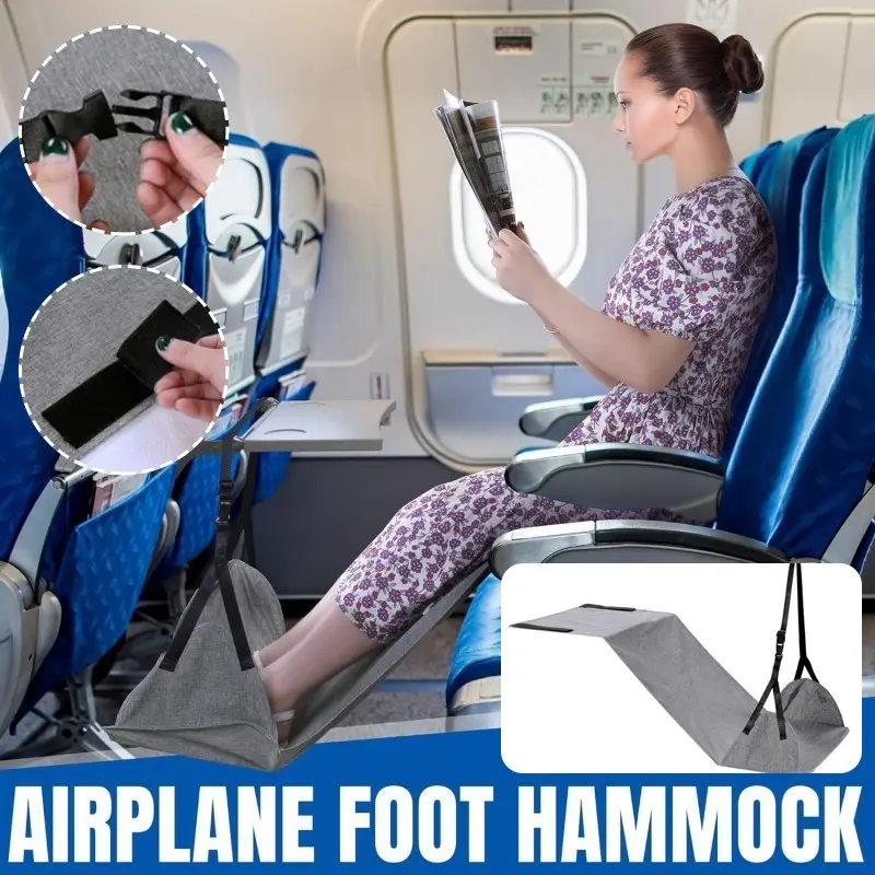 Adjustable Leg Support Hammock, Foot Rest for Air Travel, Relieves Leg Pressure, Office Use, Comfortable Travel Essential