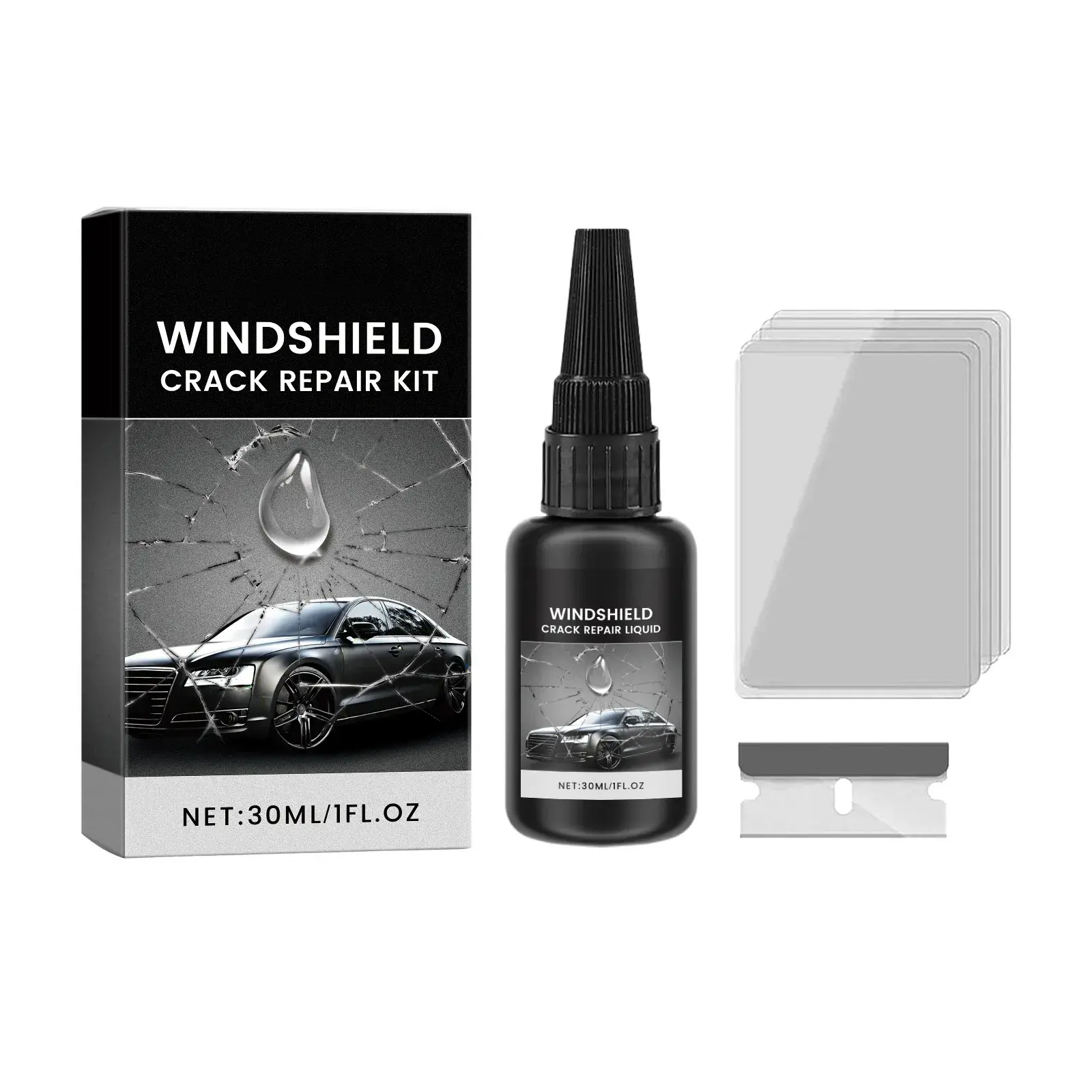 Windshield Repair Adhesive, Windshield Cracks And Scratches Repair Clear Vision Repair Adhesive