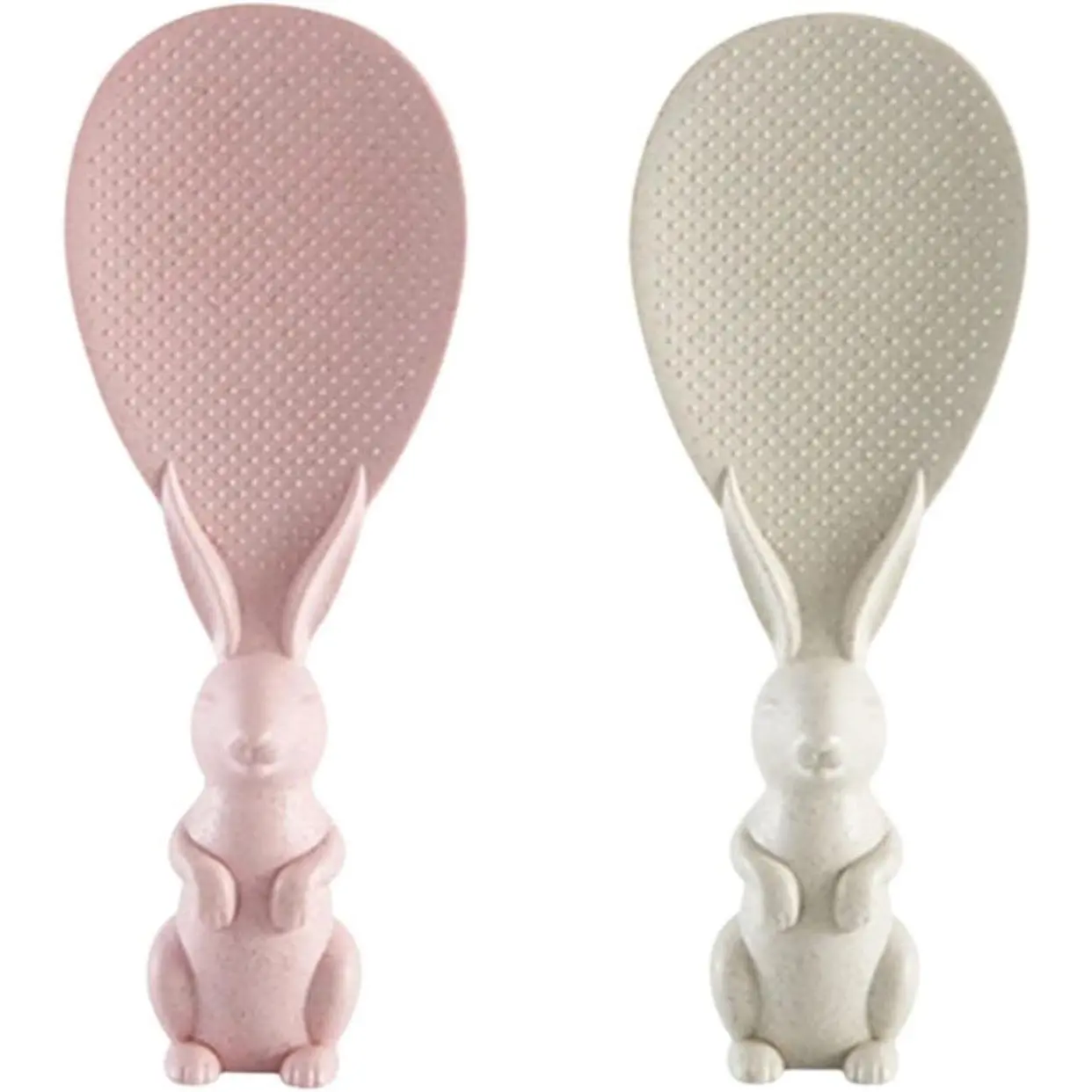 2pcs Rabbit Shaped Rice Spoon, Kitchen Shovel, Standing Cooking Tools, Rice Cooker Supplies