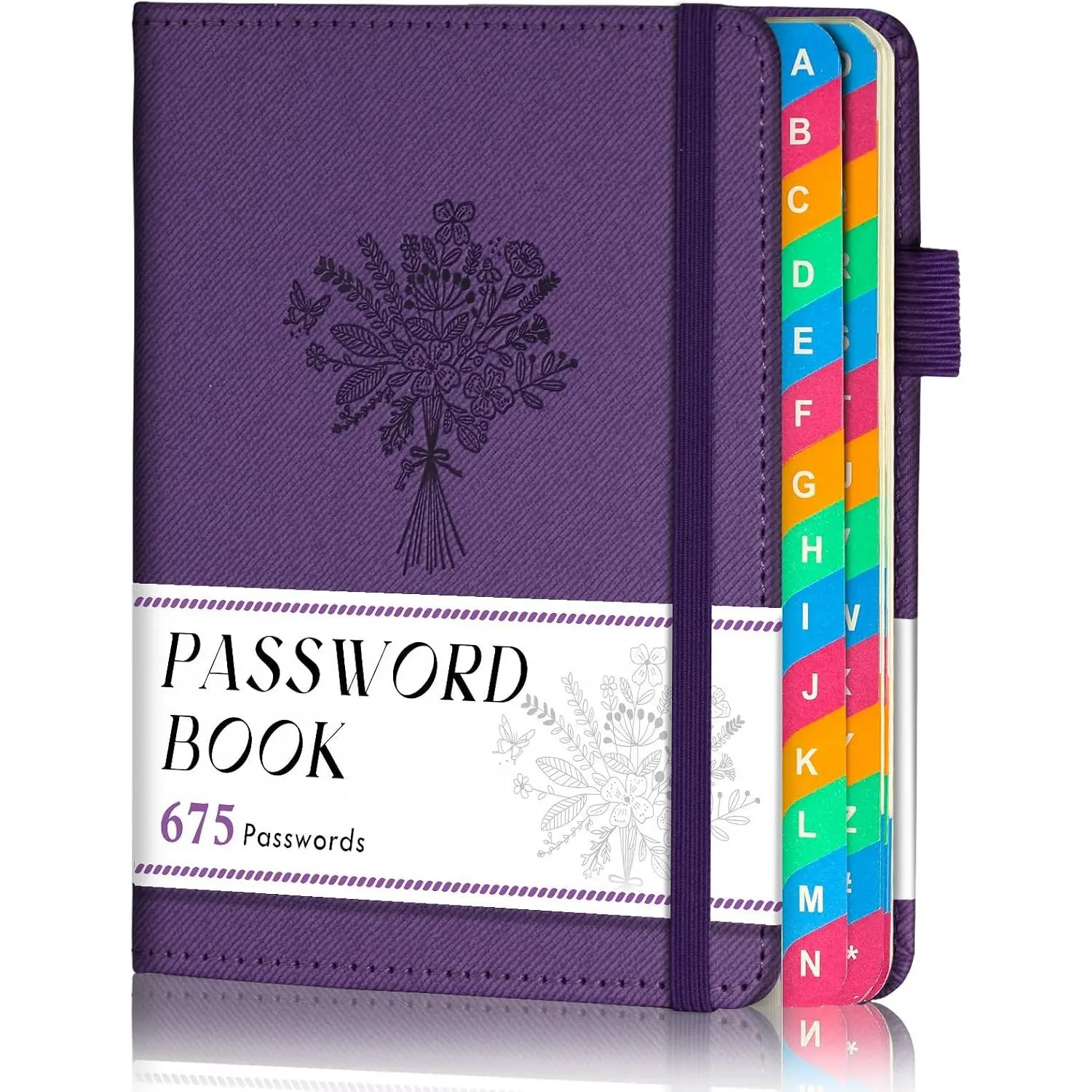 Password Keeper Book with Colorful Alphabetical Tabs, Small Pocket Password Logbook for Seniors, 4.7 x 6.2" Internet Website Address Organizer, Stores 675 Passwords ()