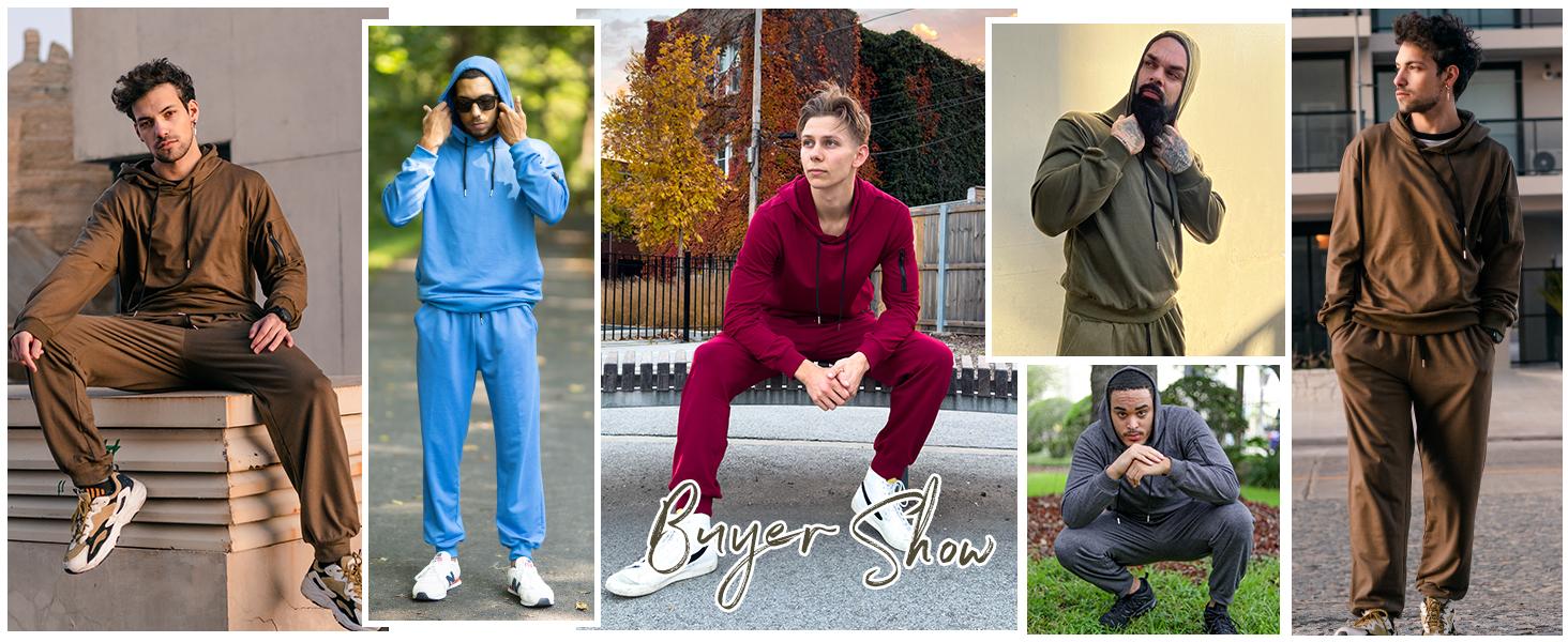 MIQI Men's rendy casual Tracksuit 2 Pack Hooded Athletic Sweatsuits Casual Running Jogging Sport Suit Sets MIQI Men's rendy casual Tracksuit 2 Pack Hooded Athletic Sweatsuits Casual Running Jogging Sport Suit Sets