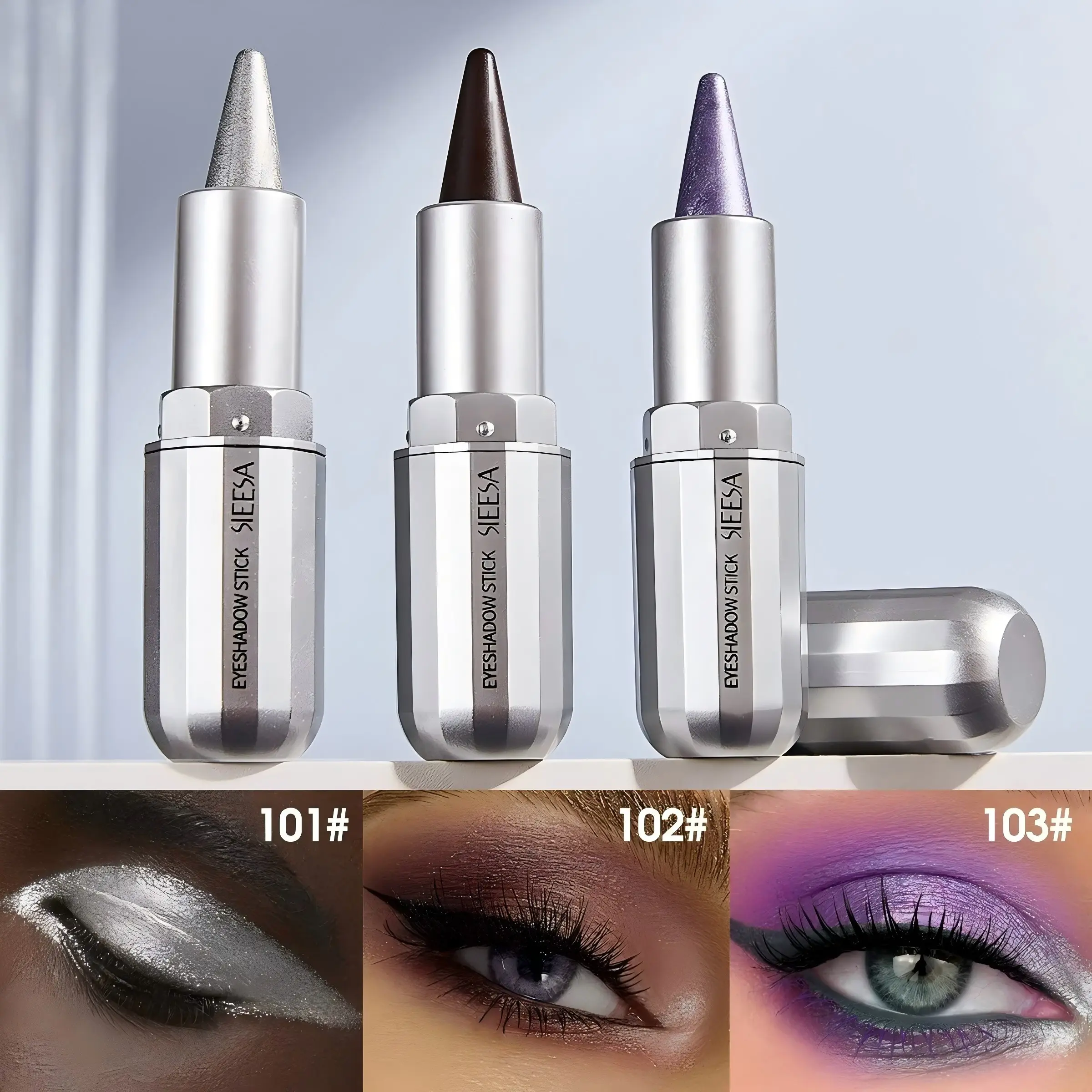 Eyeshadow Stick Waterproof Long Lasting Shimmer Eye Shadow Pen, 3 Colors Available, Quick Easy Lazy Makeup, Perfect for Party & Daily