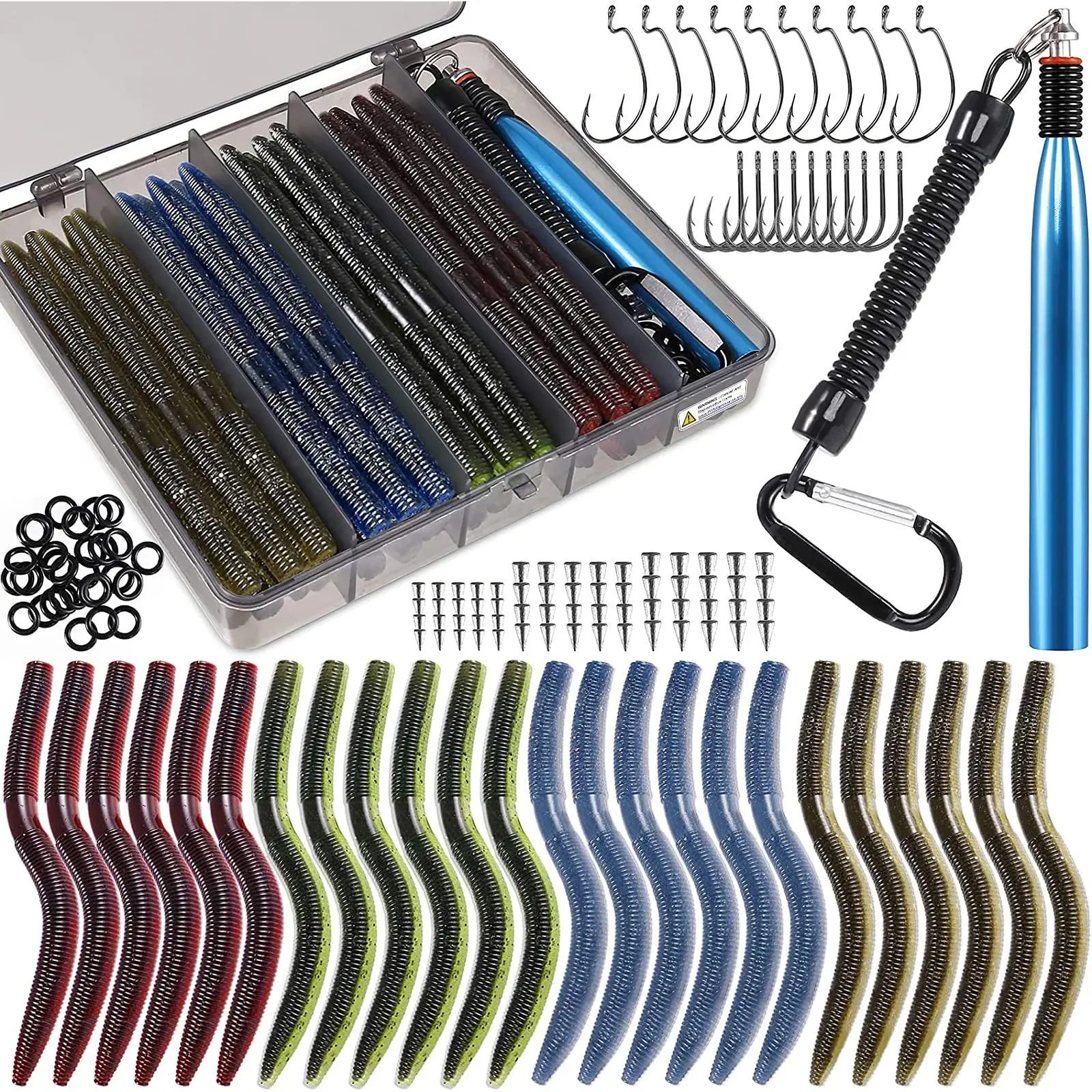 133PCS 5.5" Wacky Worm Fishing Lure