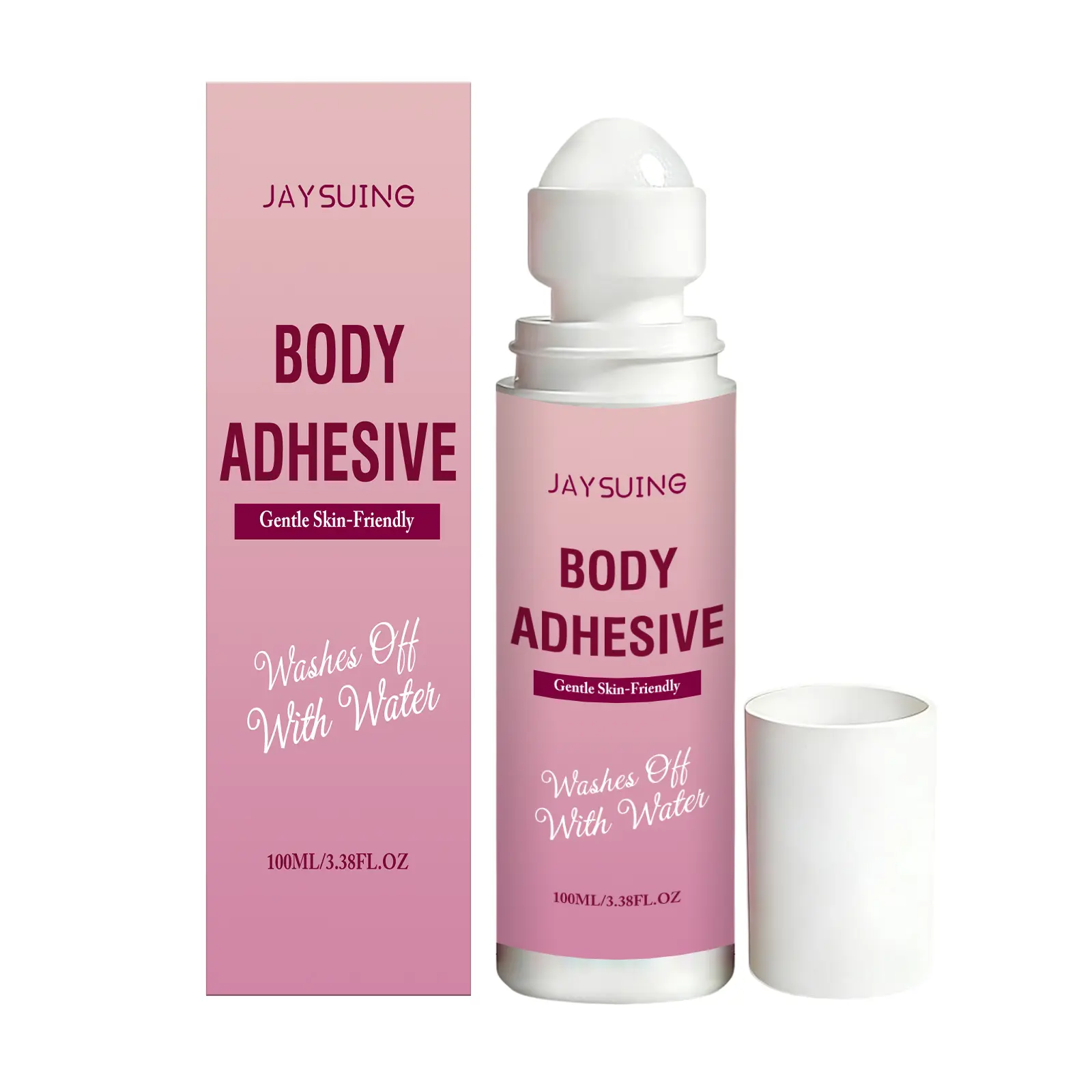 Jaysuing Roll-On Body Adhesive for Body Care - Gentle on Skin, Firm Adhesion to Clothes, Soft Feel, Easy & Convenient Application