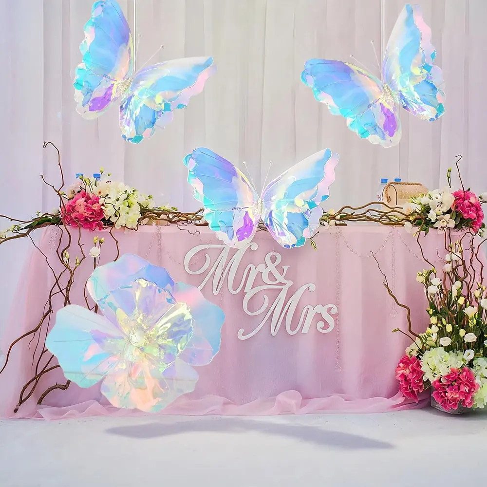 Laser Colorful Butterfly PVC Decoration, Wedding Party Supplies, Outdoor Garden Decor, Stage Background, Photography Props, Boho Wedding Decor