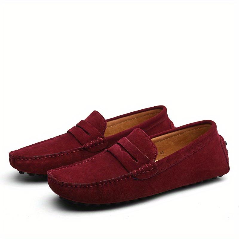 Comfy Men's Solid PU Leather Loafers, Casual Slip On Flat Shoes For Outdoor Footwear men's shoes