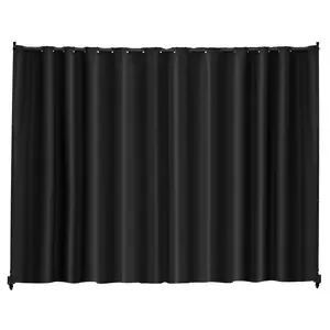 【DealsForYouDays】VEVOR Room Divider, Portable Panel Room Divider with Wheels Curtain Divider Stand, Freestanding Room Divider Privacy Screen for Office, Bedroom, Dining Room, Study, Black