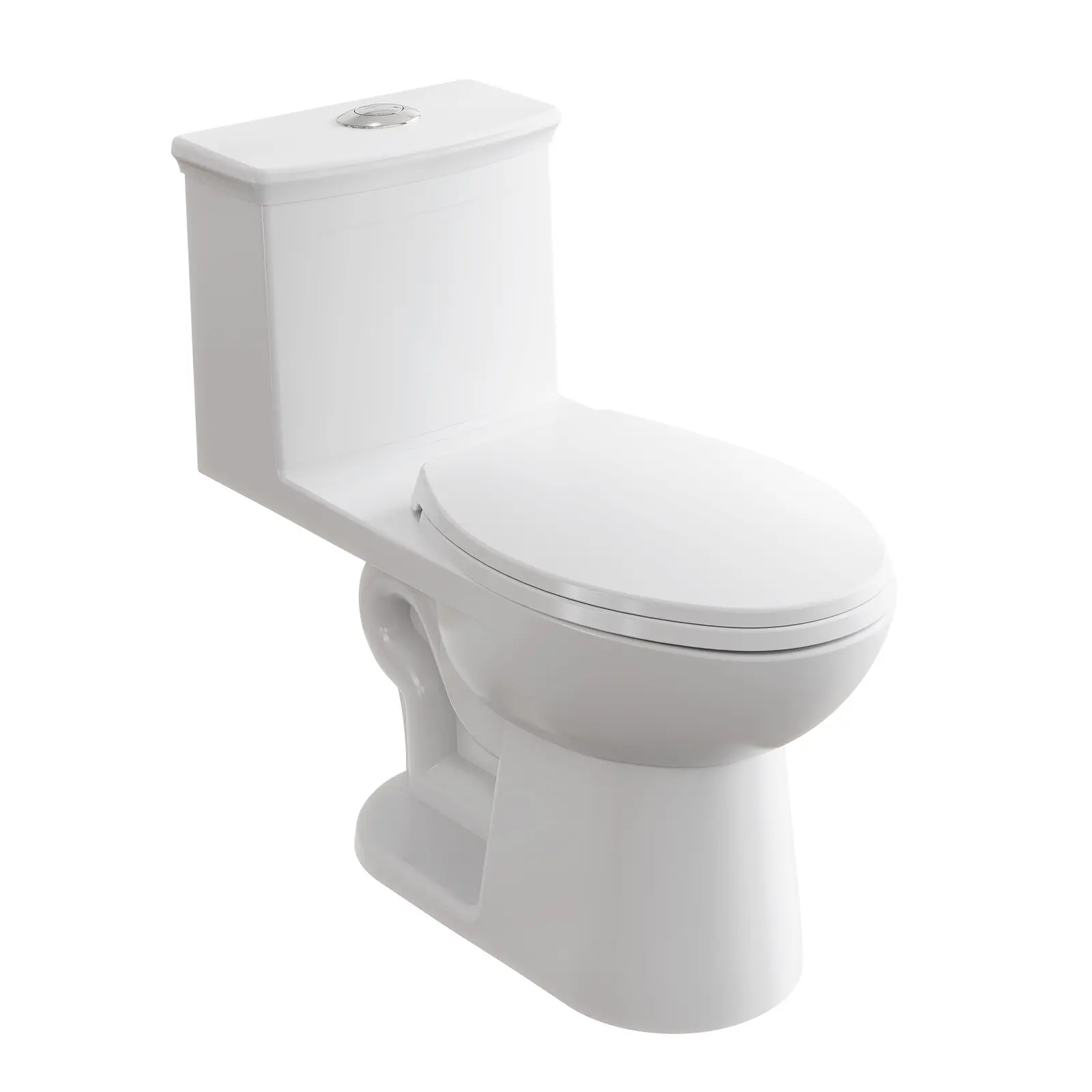 Ceramic Integrated Toilet  - High Height, ADA Compliant, Ceramic, PP Soft Close Lid, Dual Flush