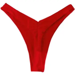 SherryDC Women’s Cheeky Thong Brazilian Bikini Bottoms Sexy High Cut Leg Swimsuit Bottom Ruched Butt Bathing Suit Briefs