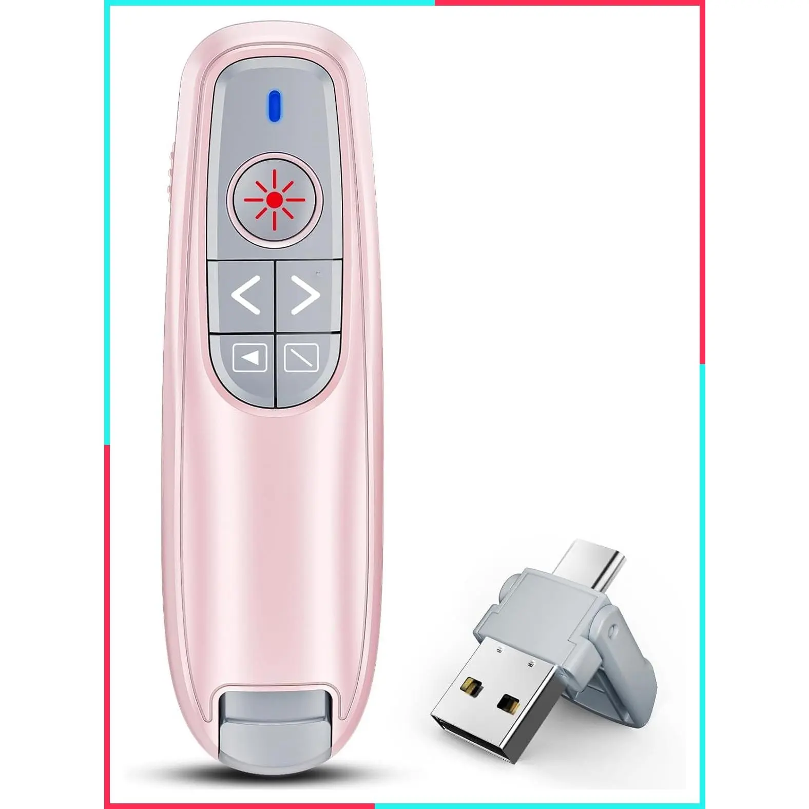 Wireless Presentation Clicker Remote with Laser Pointer for PowerPoint