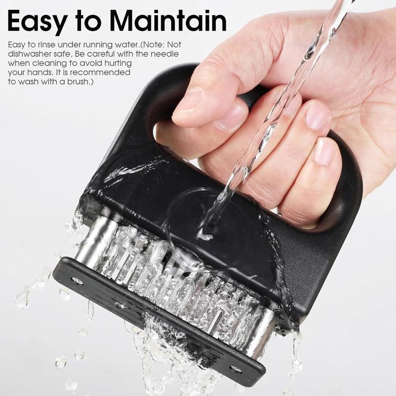 Kitchen Meat Tenderizer Tool with 48 Stainless Steel Ultra-Sharp Blades Compact Cooking Tool for Tenderizing Beef Chicken Turkey and Pork Home BBQ Kitchen Utensils Handheld Meat Tenderizer