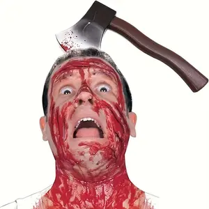 Halloween Horror Headgear Set, Knife Axe Saw Hairband, Prank Props, Party Decor, Battery-Free, Ages 14+, 1 Piece Kit