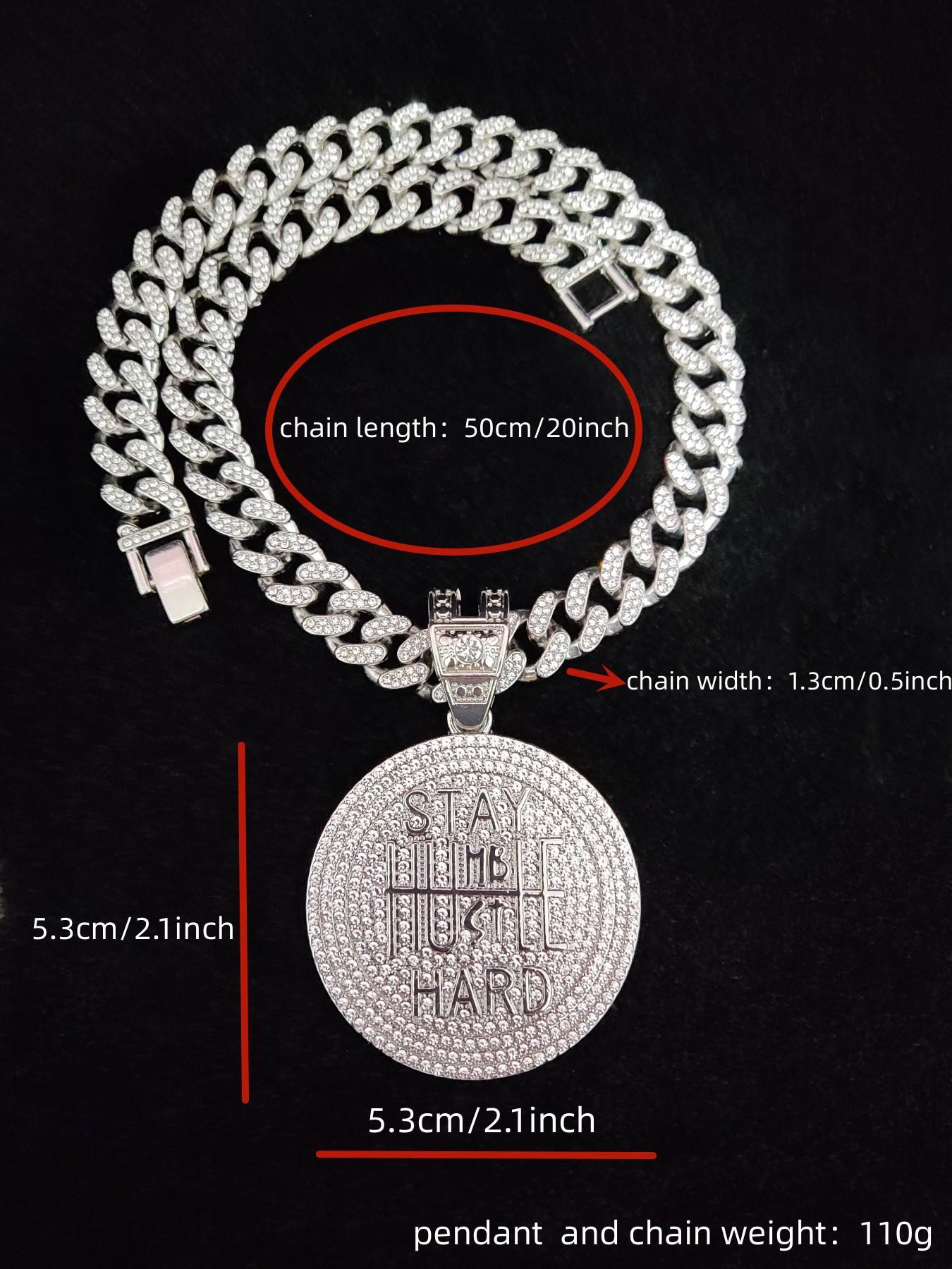 1 Piece Fashion Rhinestone Decorated Round Pendant Initial Necklace for Men & Women, Letter Charm Jewelry for Party, Club, Punk Fashion Accessories for Music Festival, Party Wear, Charms Necklace