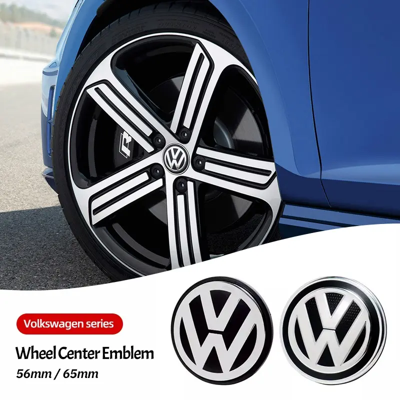 Car Wheel Hub Center Cover 4pcs ABS Electroplating Automotive Accessories For Volkswagen VW GTI Polo Golf Passat Tiguan Arteon Touareg CC Taigo Caddy Jetta T-ROC Beetle Sharan Touran Scirocco
