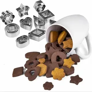 30 piece mini cookie cutting set, Cookie Cutter, stainless steel fruit and vegetable cutting shapes, multi geometry molds for baking cookies, DIY children's clay and plasticine, baby food making toolkit