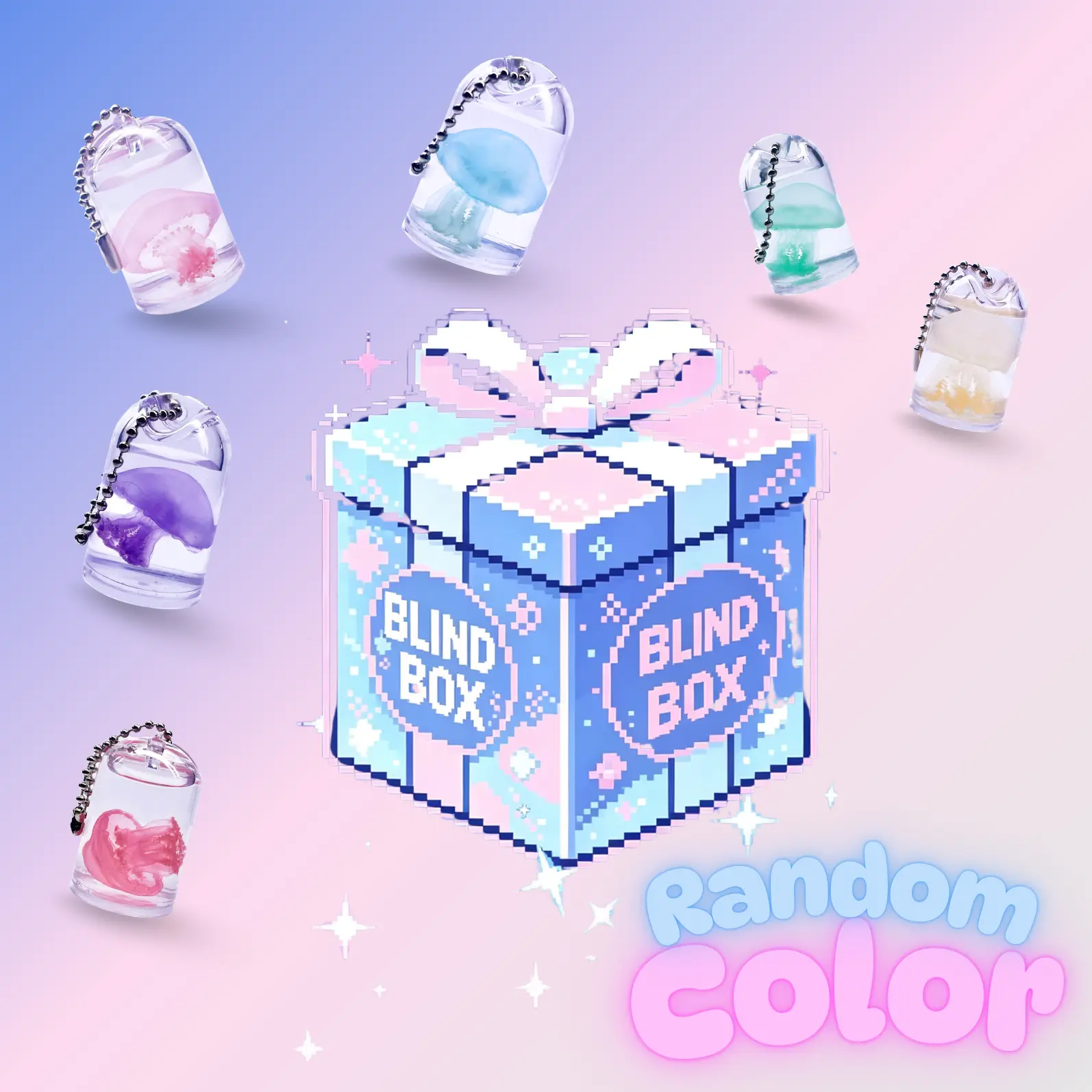 Cute Jelly Keychain blind box,Stylish Keychain, Fashionable Keychain for Women & Men, Trendy All-match & Exquisite Keychain for Birthday Gift, Keychain Pendant,SummerVibe