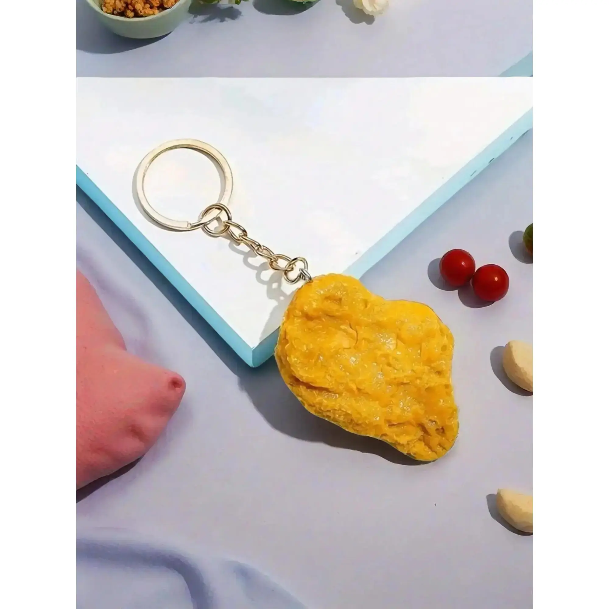 Stylish Chicken Nuggets Keychain, Cute & Fun Design, Ideal Accessory for Cars, Laptops, Ornaments, Great Gift Idea for Kids & Adults, Keychain For Bags, Key Rings