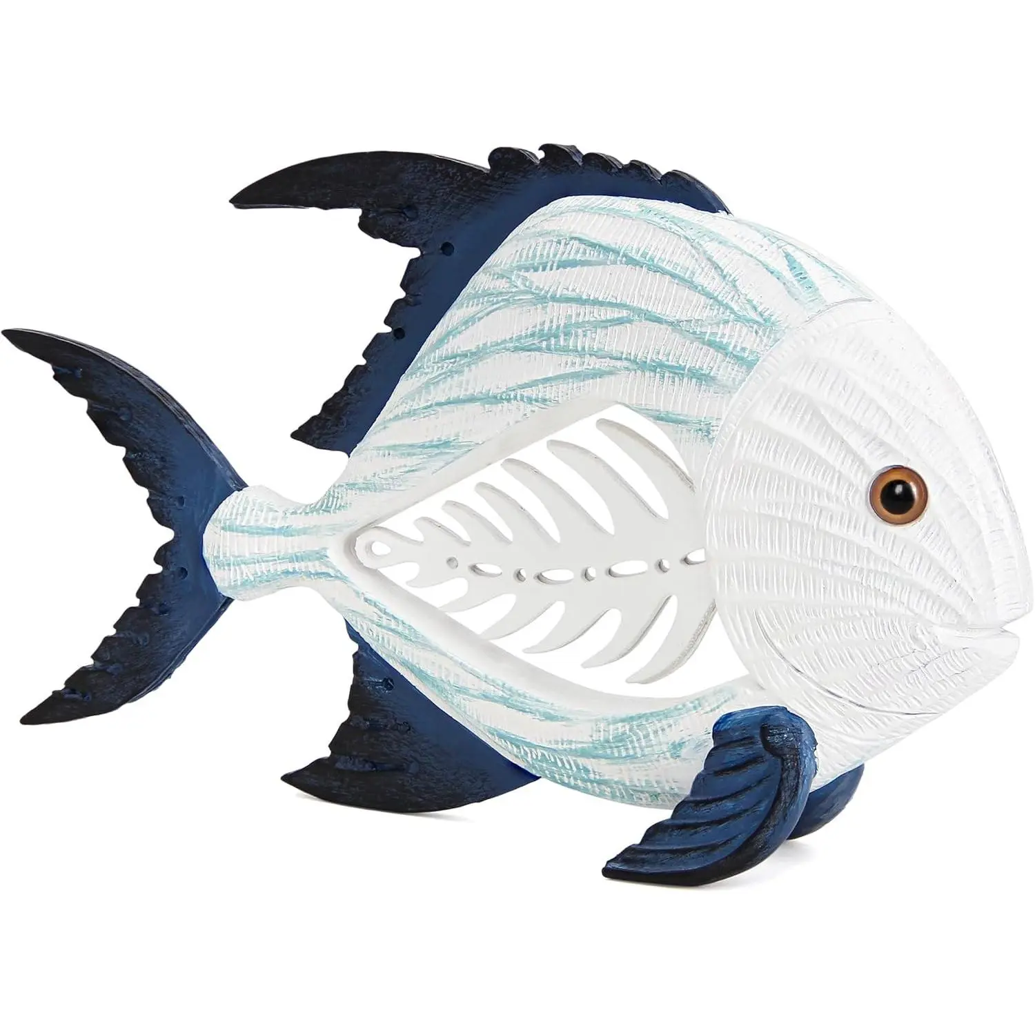 Coastal Fish Figurines for Home Decor,Resin Fish Statue for Beach Decoration,Sea Beach Coastal Decorations Themed,Table Desk Shelf Decor Statue for Bathroom Bedroom Office,Modern Decor Gifts