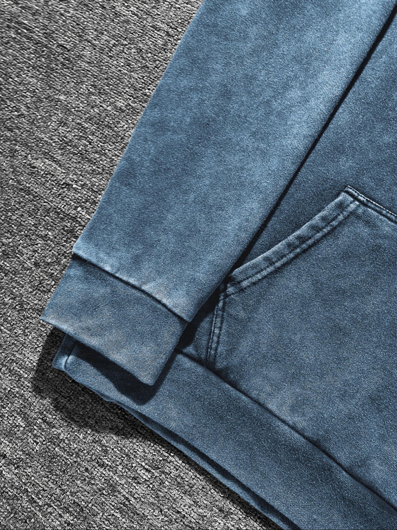 "You are enough." Inspirational slogan for men's retro-style washed hooded sweatshirt, fashionable and trendy casual hoodie.