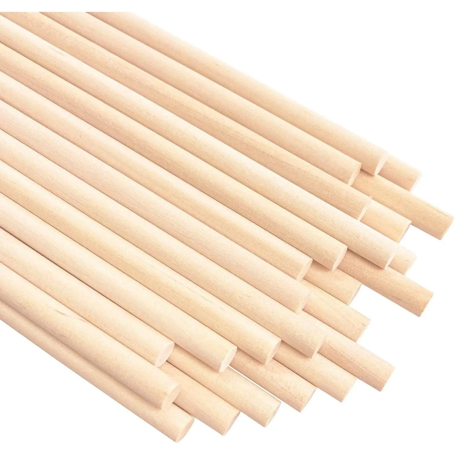 25PCS 1/4 x 12 Inch Precut Hardwood Dowel Rods - Assortment Wooden Sticks for Crafting Doweling, Cake Dowels for Tiered Cakes