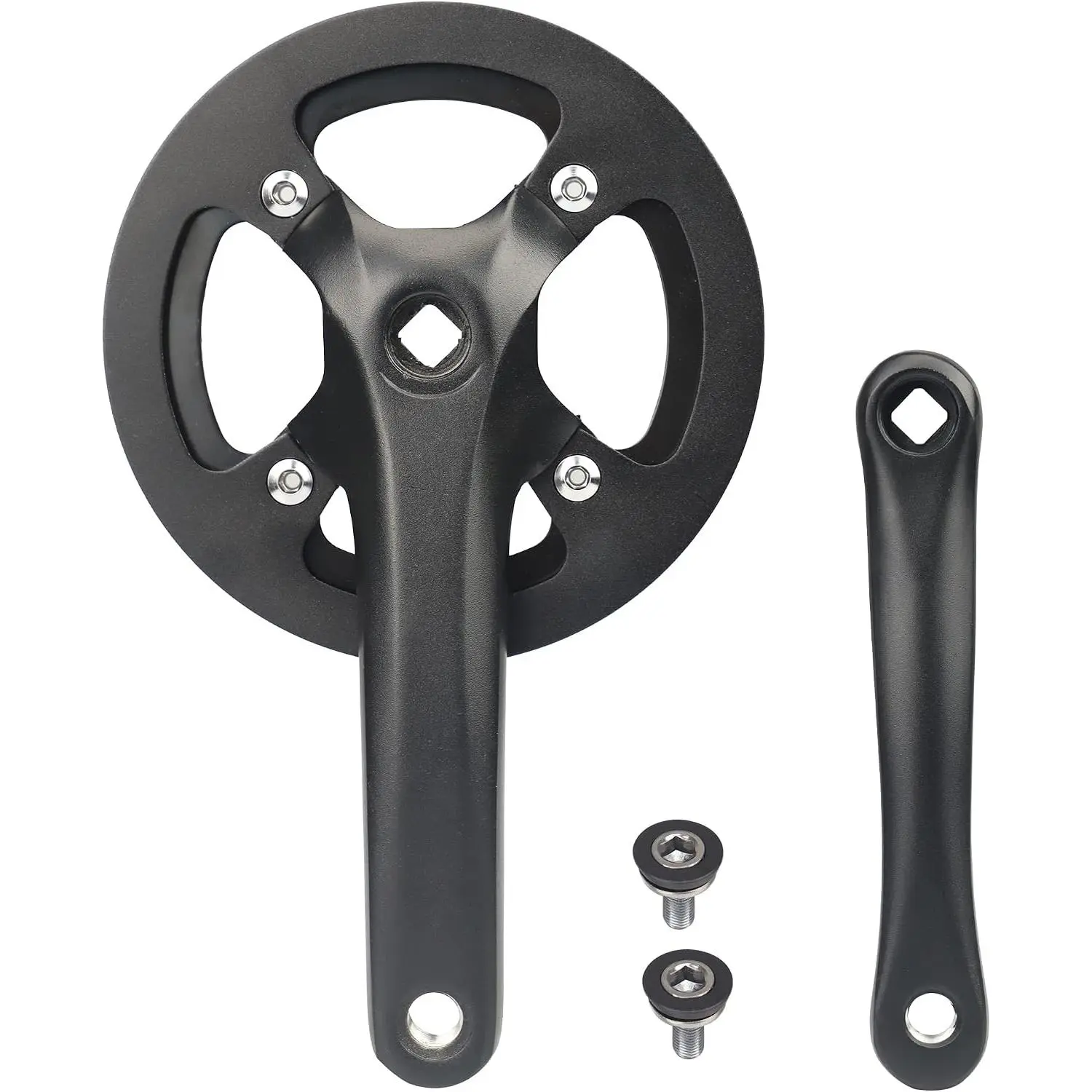 Mountain  Crankset with 170mm Arm, Steel 1 count 38/40T/42T Charing Single Alumininum Alloy Cover Crank Set 104 BCD, for Single Speed  and 6/7/8/9/10/11 Speeds MTB , Black