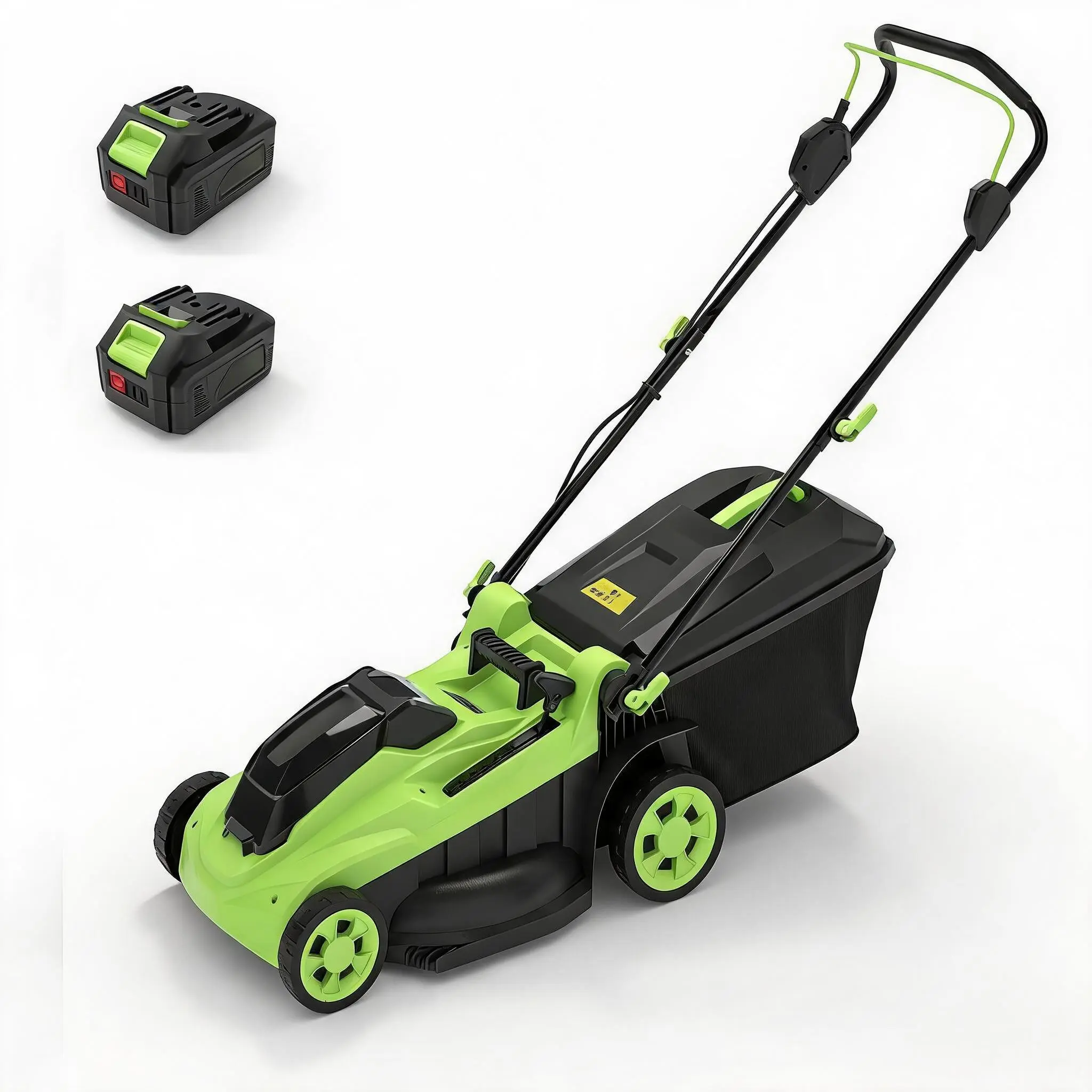 17 Inch Cordless Electric Lawn Mower, 40V Dual Battery Push Mower with Brushless Motor, 6-Height Adjustment, 2-in-1 Mulching/Bagging, Lightweight 30lbs, Quiet Eco-Friendly Yard Care for Small Medium Lawns
