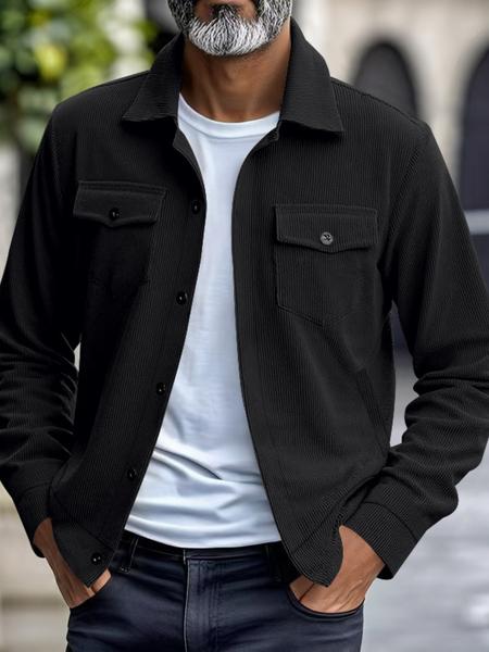 Men's Corduroy Jacket Coat, Spring & Fall Heavyweight Casual Outerwear, Durable Comfortable Design, Perfect for Outdoor Activities