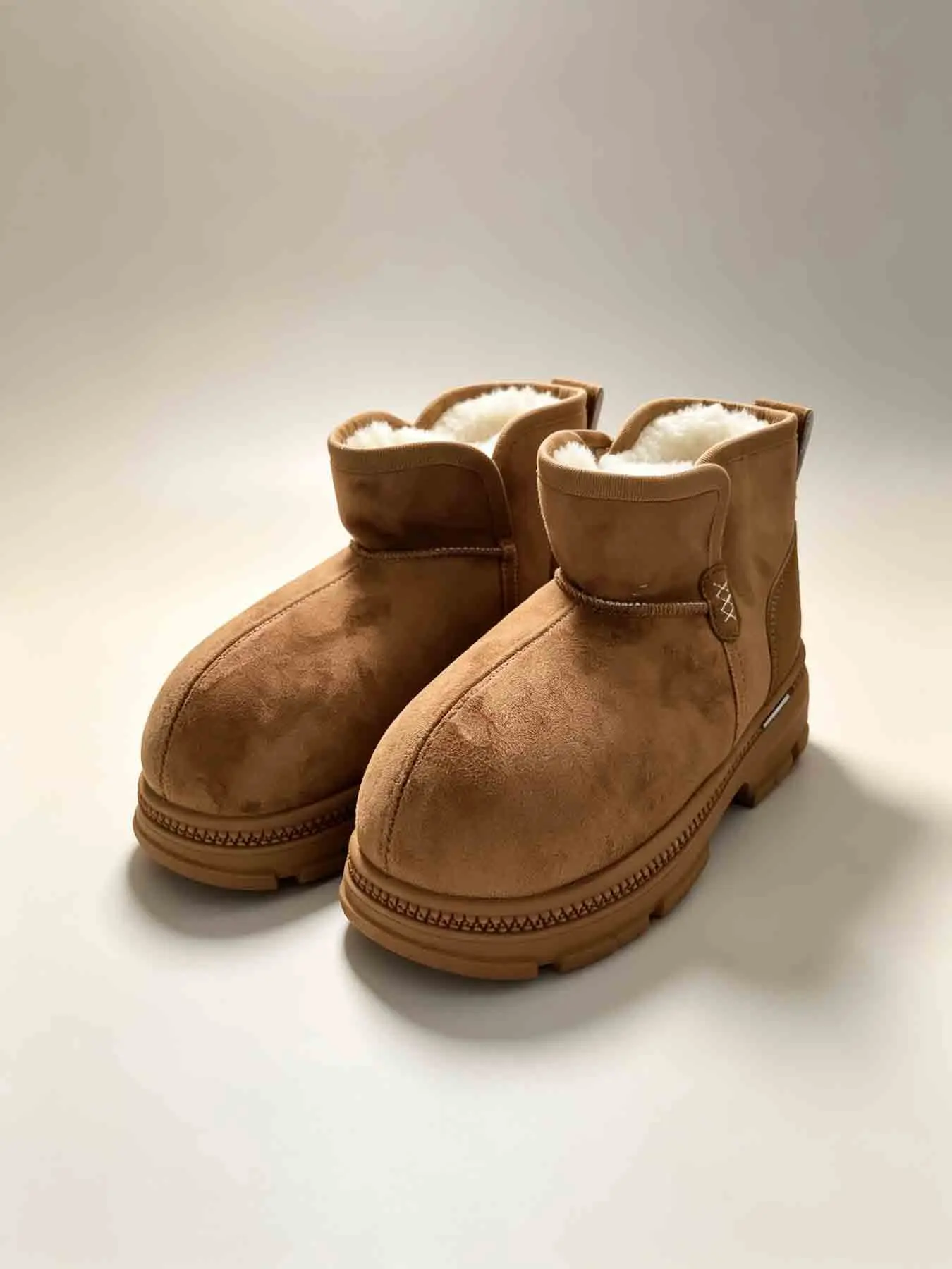 Men's Mickey Big Toe Slip On Snow Boots - Fleece Lined Warm Fashion Comfortable for Outdoor & Daily