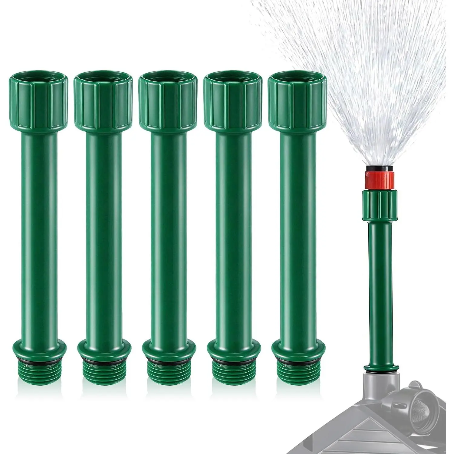 5 Pack Sprinkler Extension Risers, 1/2" Stackable Riser Tubes(5 Inch) | 1/2" Male to Female Threads, Stackable Height Design, Raise Sprinkler Heads for Lawn and Garden Beds