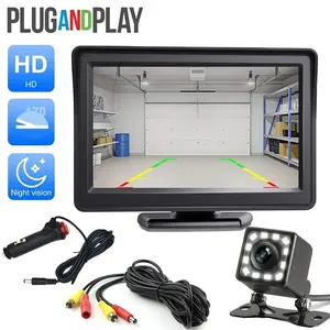 4.3 Inch Display with HD Car Backup Camera, Night Vision Parking Rear View Device, High-Definition Vehicle Safety Equipment