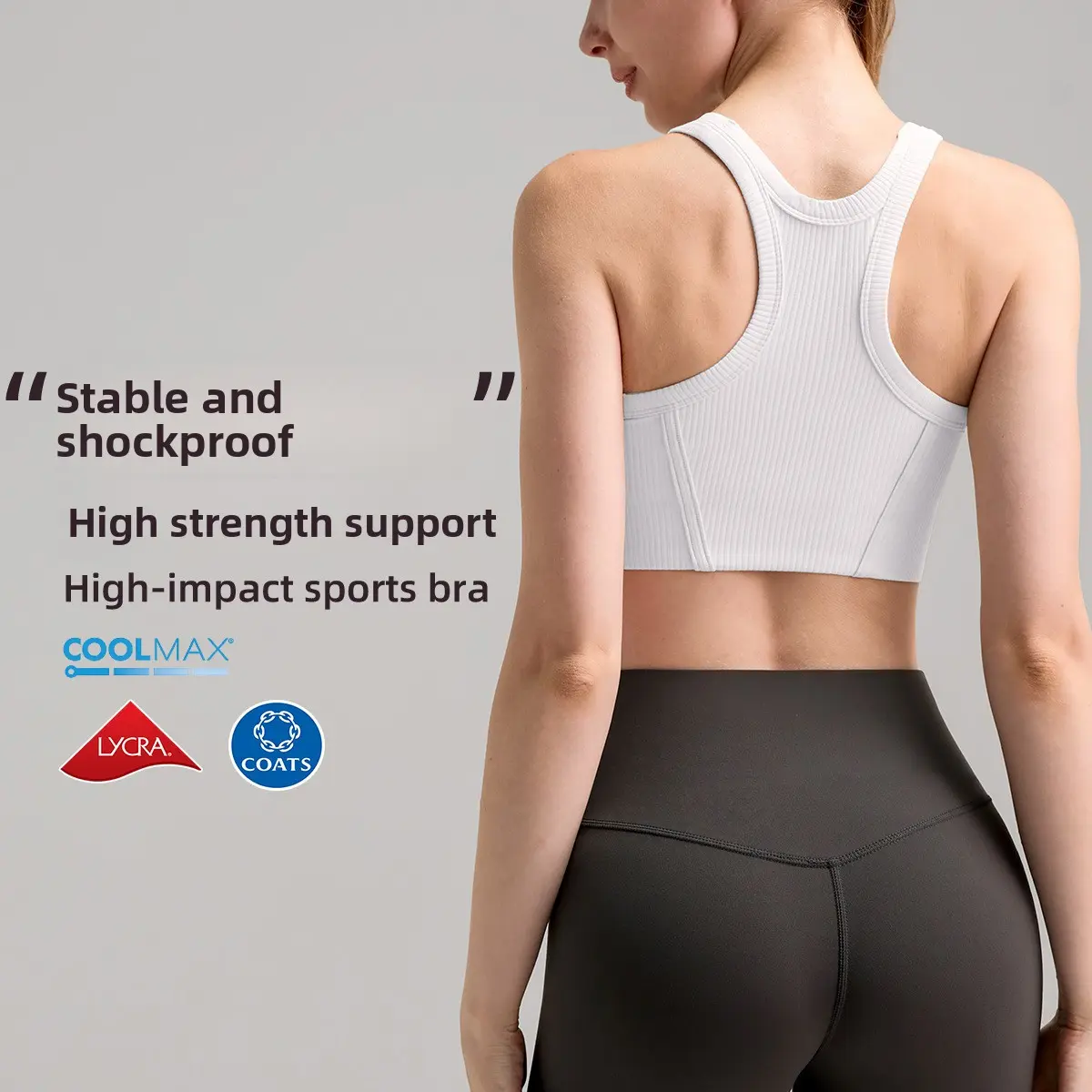High-intensity shockproof sports underwear women's quick-drying moisture-absorbing ribbed fitness training top yoga pilates suit dancing vest fit tank