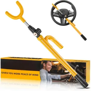 Upgraded Car Steering Wheel Lock Anti-Theft Device, Steering Wheel Locks for Car SUV, Easy Installation, Rubber Protection, Extendable Universal Security Device