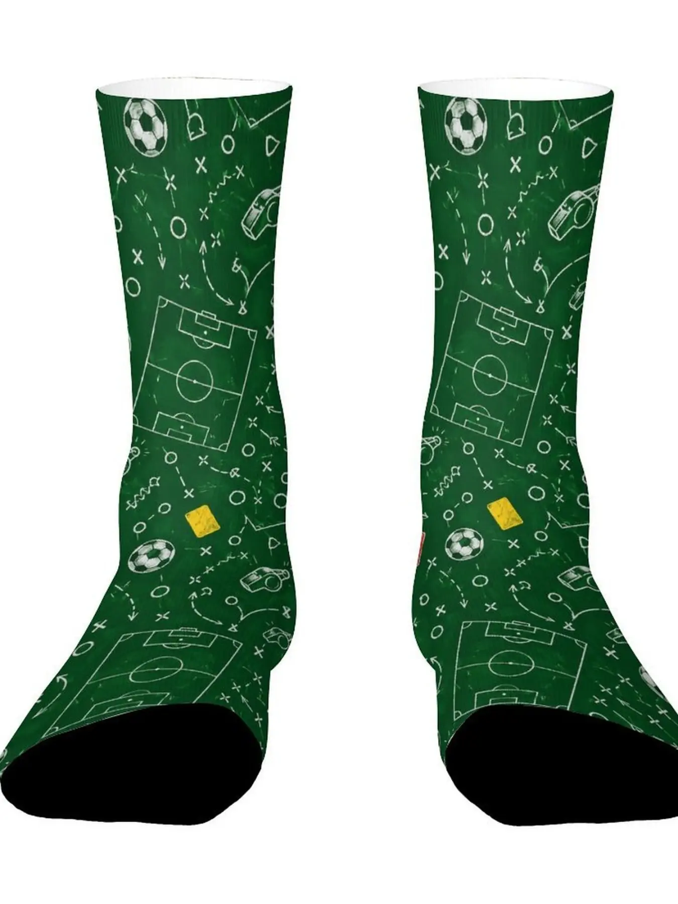 1pair Unisex Football Tactical Crew Socks, All-Over Print, Breathable & Comfortable, Ideal for Outdoor Activities