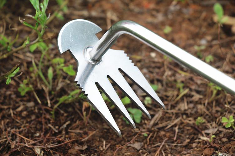 Weed Removal Tool, Weeding Artifact Uprooting Weeding Tool Dual Purpose Manual Hand Weeders Tool for Gardening Vegetable Backyard Farm Planting(Rubber Handle, Stainless Steel